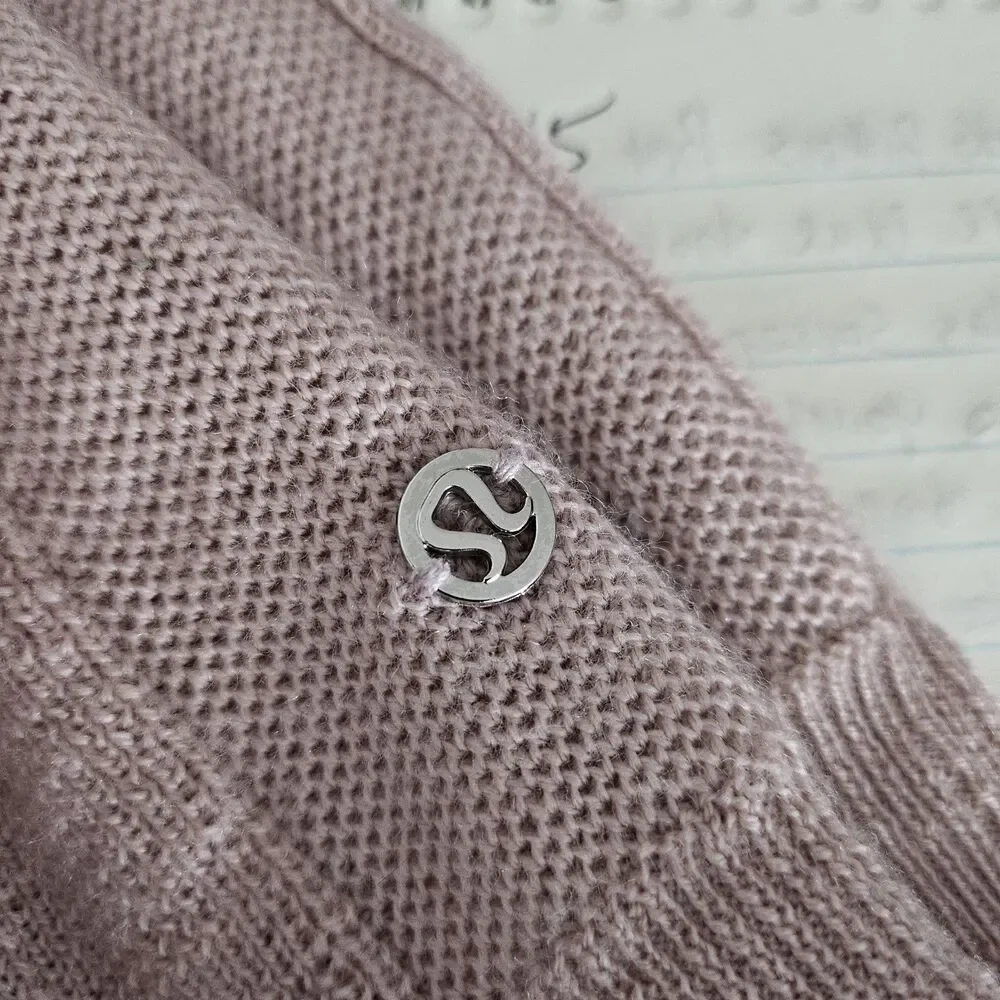 Lululemon Tied To You Merino Wool Sweater Pink Lace Up Back Balletcore 6